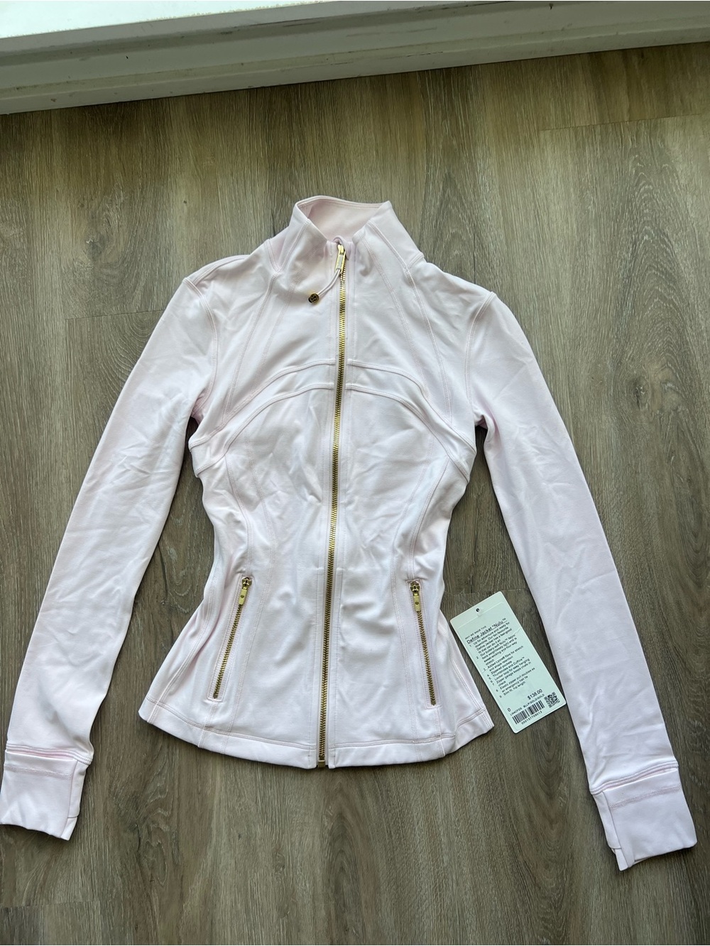 lululemon athletica Pale Pink Zip-Up Active Jacket with Gold Zippers